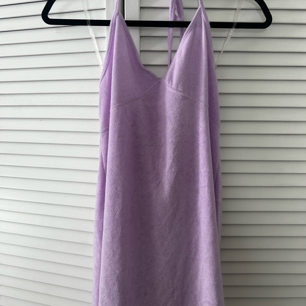 Terrycloth Lavender Halter Cover Dress
